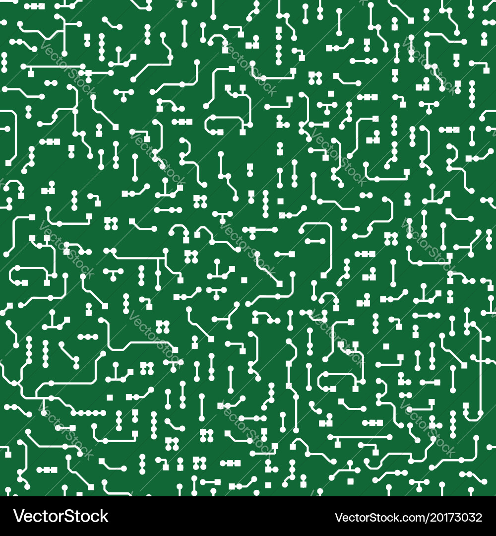 Seamless background in pcb-layout style Vector Image