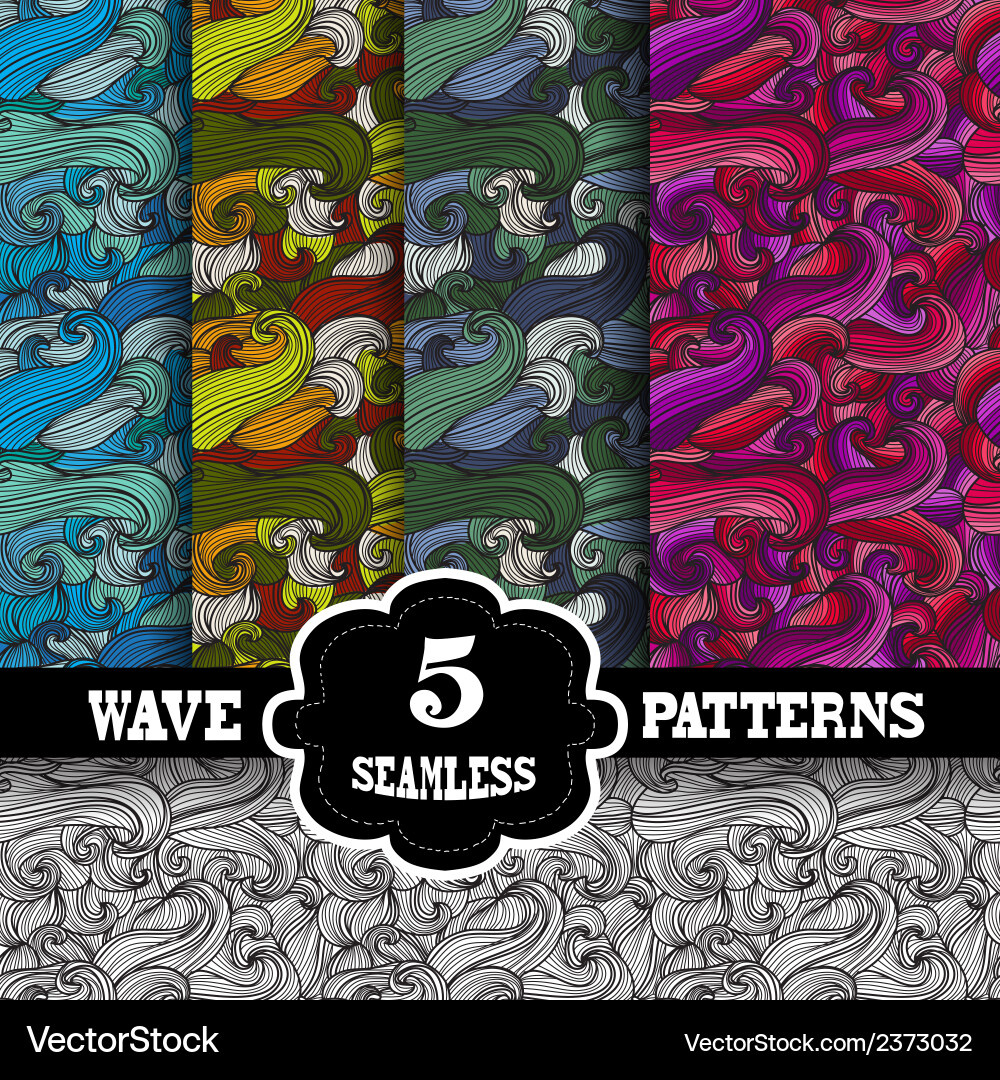 Seamless patterns set vector image