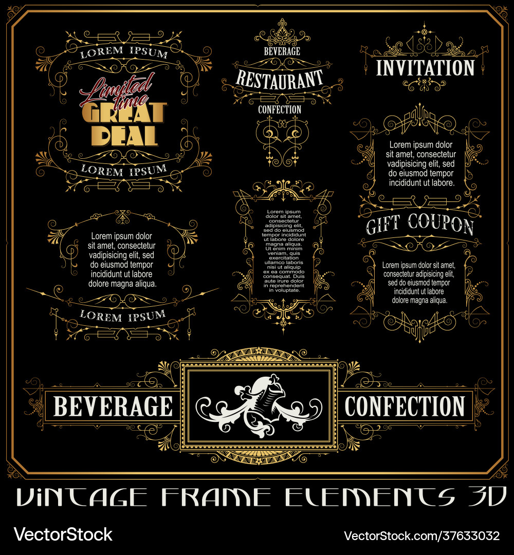 Set frame and border design elements Vector Image