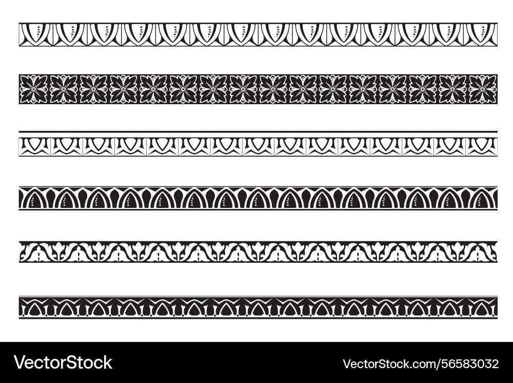 Set of decorative floral seamless ornamental Vector Image