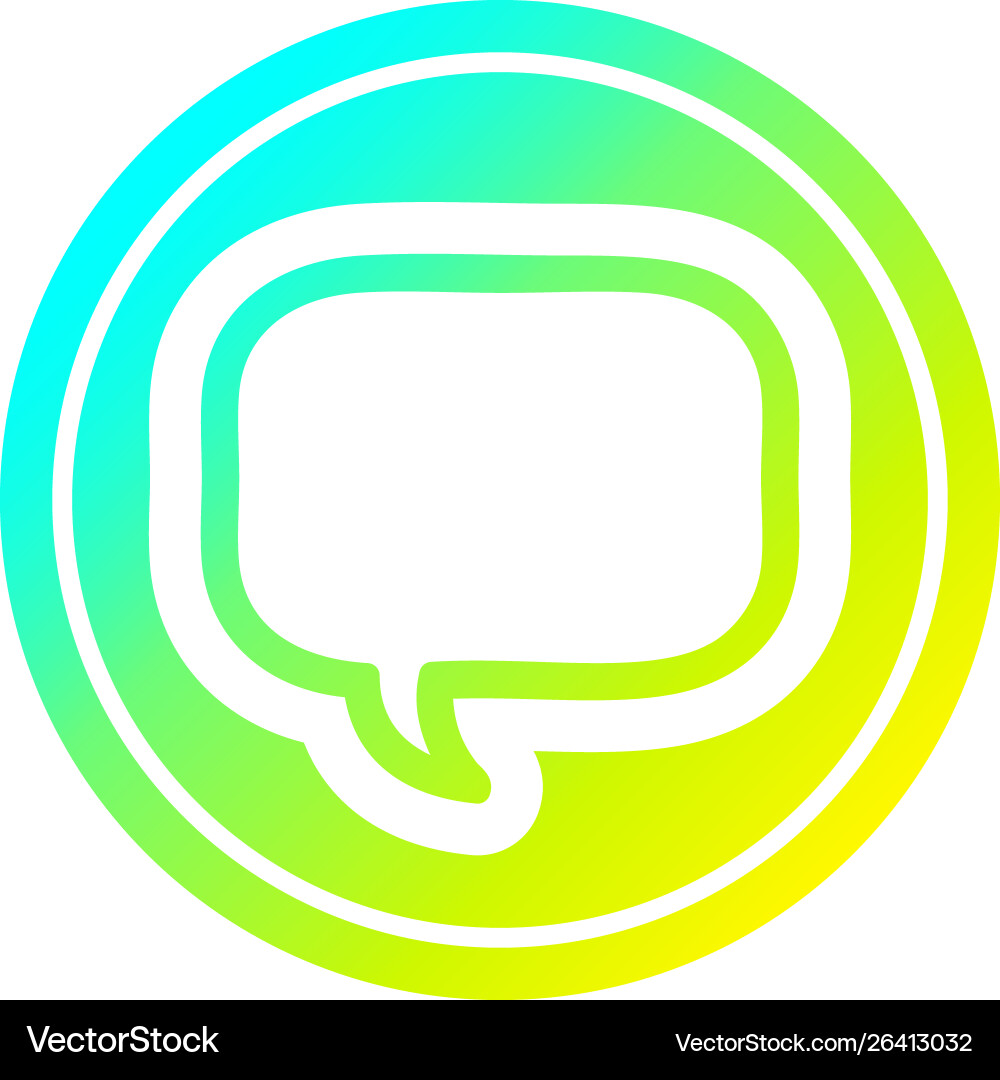 Speech bubble circular in cold gradient spectrum Vector Image