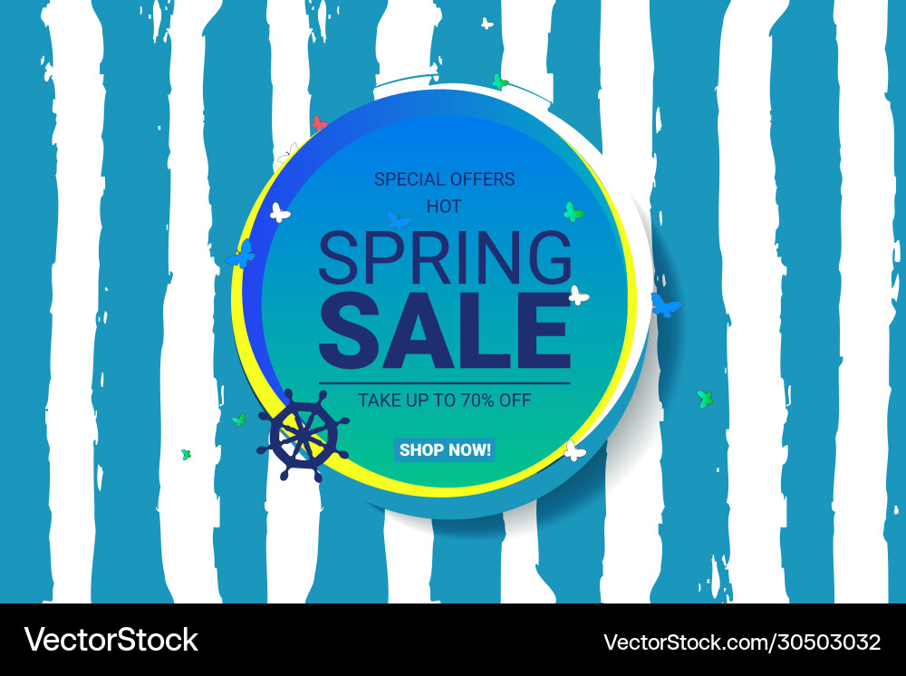 Spring sale banner in a marine style Spring sale banner in a marine style vector image