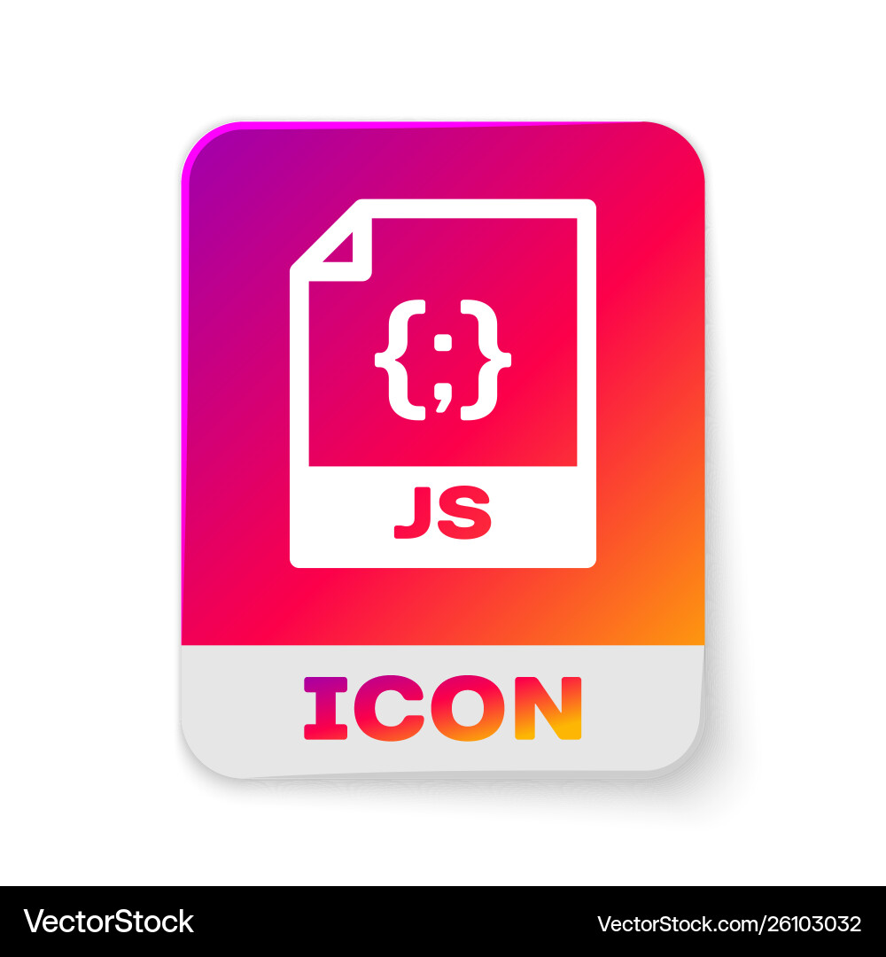White js file document icon download button White js file document icon download button vector image