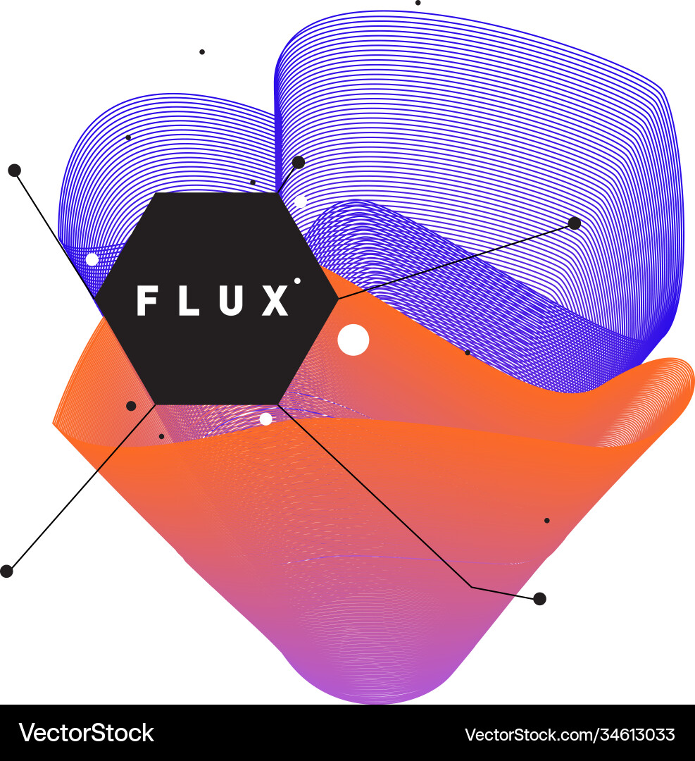 3d colorful wave background dynamic flux effect vector image