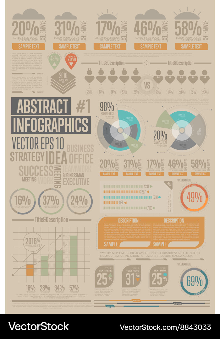 Abstract infographic elements graph icon vector image