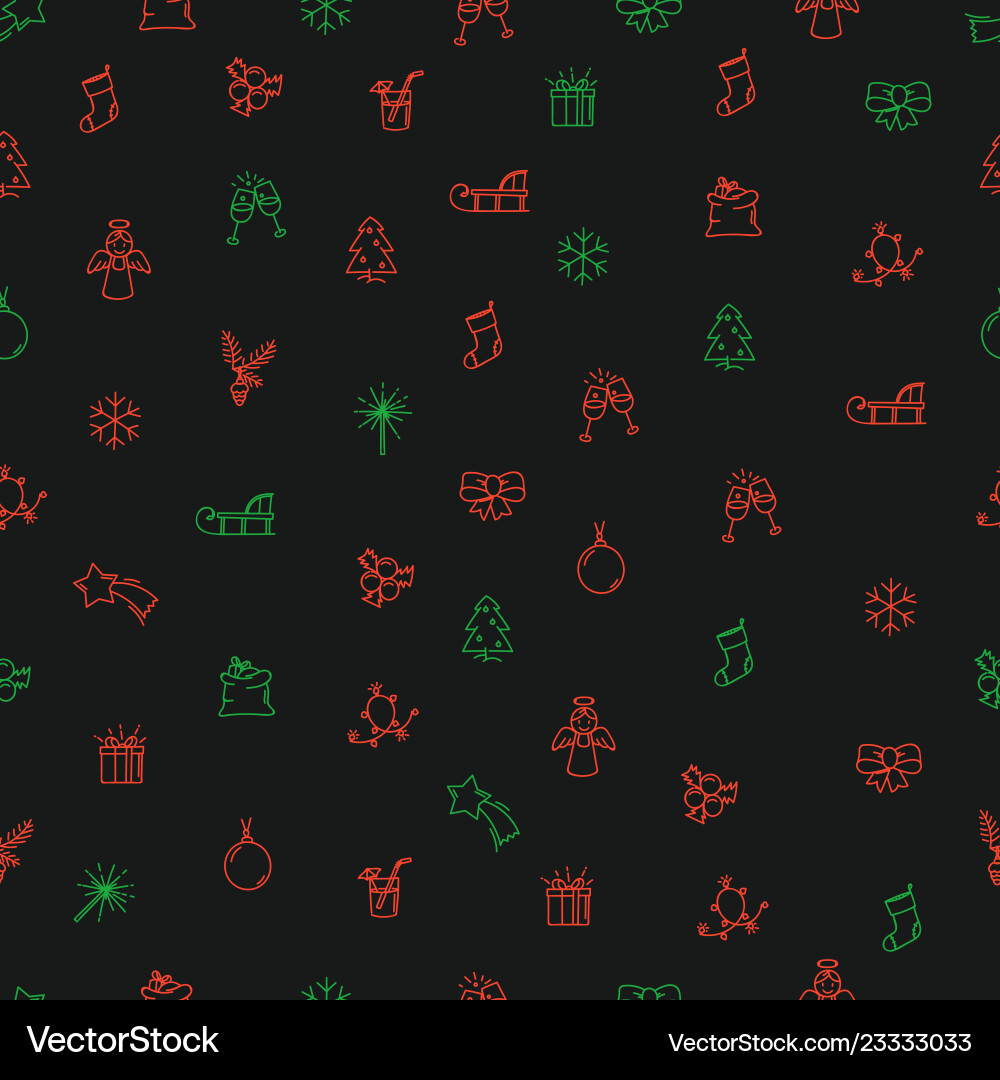 Abstract seamless pattern christmas elements Vector Image