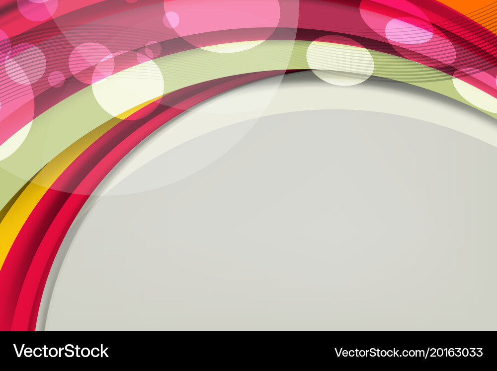 Abstract wavy background with bokeh lights effect vector image