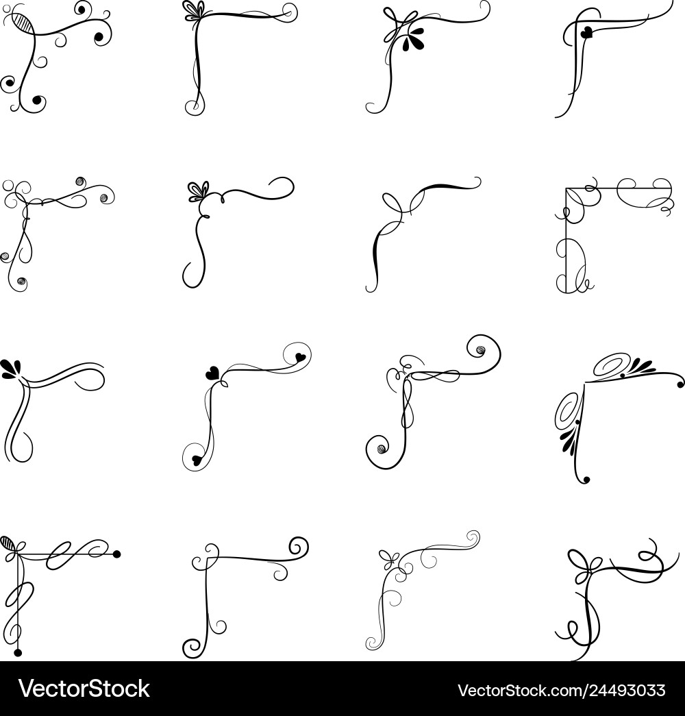 Collection of corners big set ornament Collection of corners big set ornament vector image