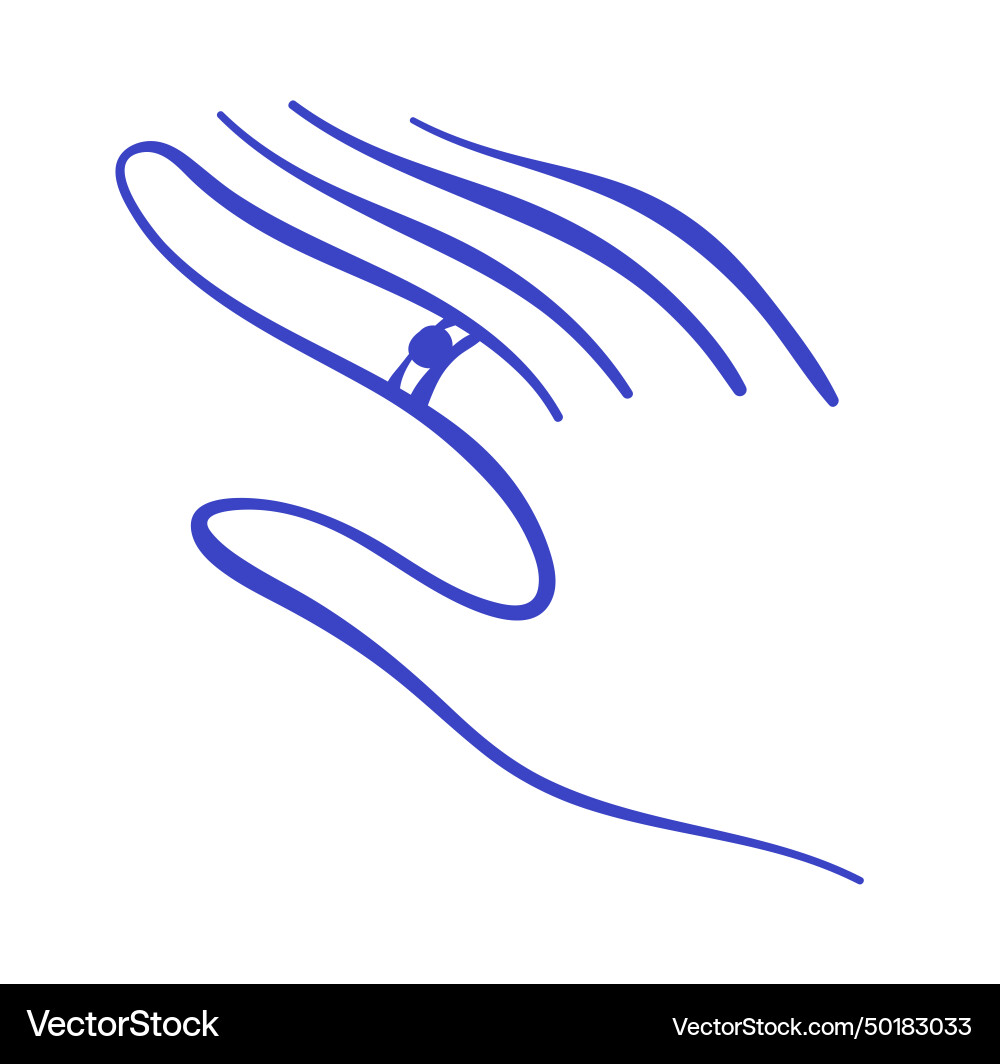 Continuous one line drawing abstract hand Vector Image