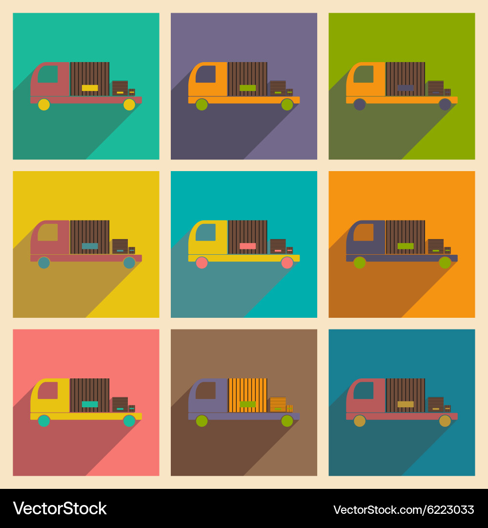 Flat with shadow concept and mobile application vector image