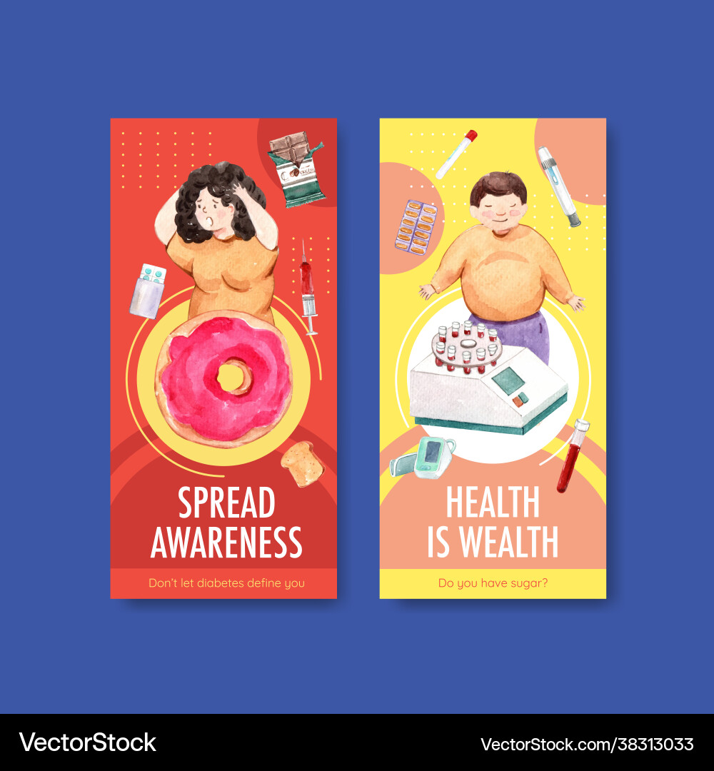 Flyer template with world diabetes day concept Flyer template with world diabetes day concept vector image