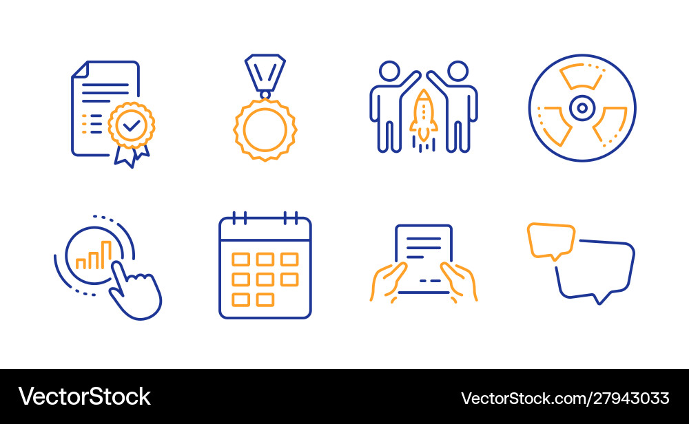Graph chart certificate and receive file icons Graph chart certificate and receive file icons vector image