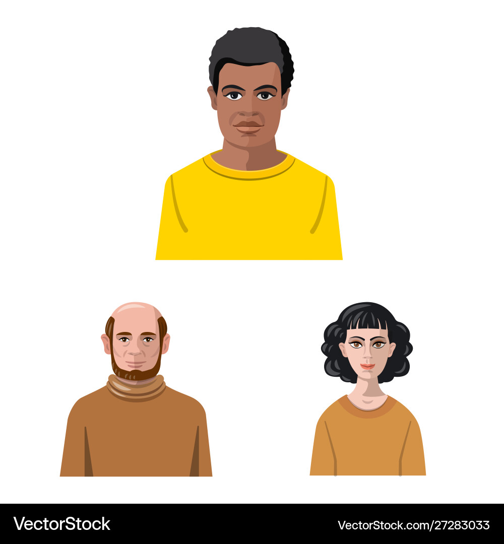 Isolated object avatar and face symbol set vector image