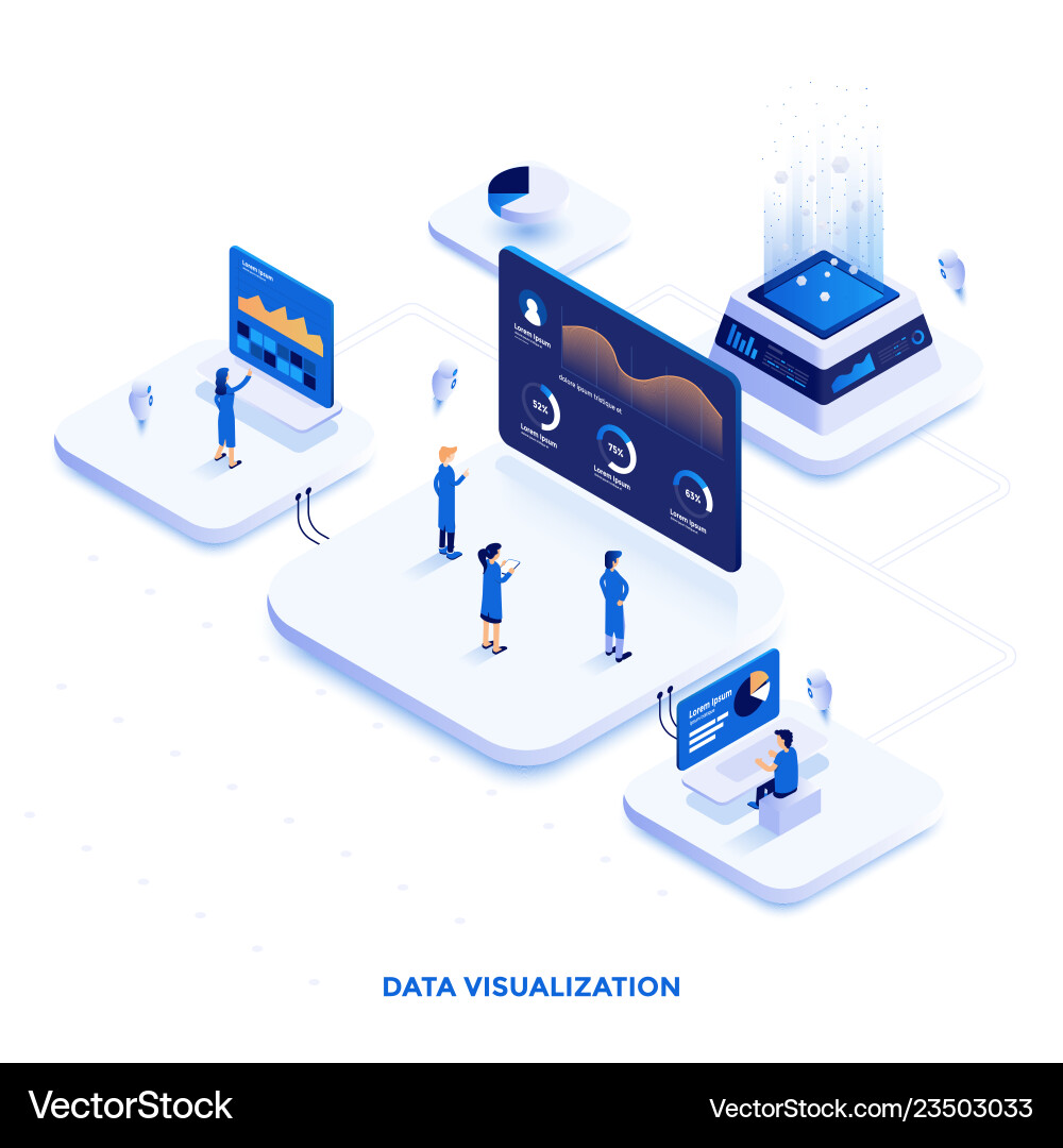 Isometric Data Visualization vector image