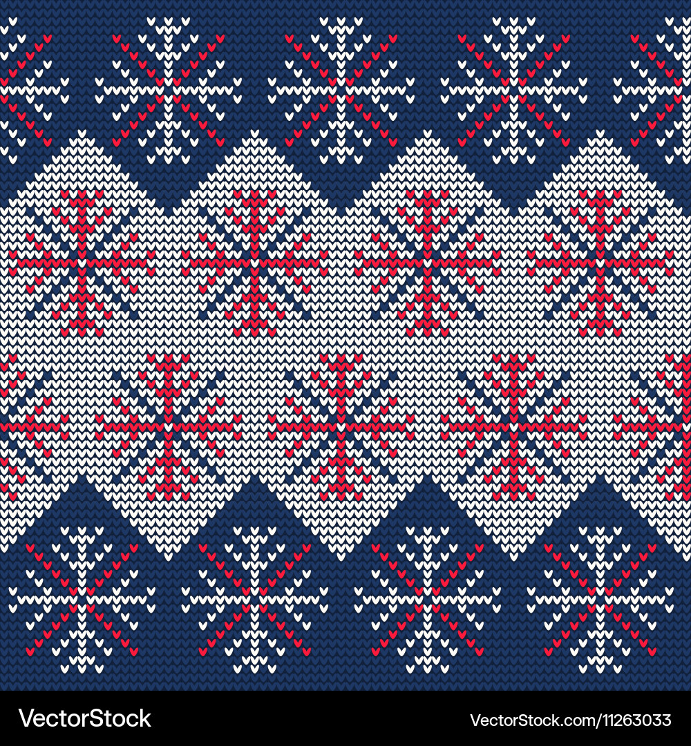 Knitted Snowflake Pattern vector image