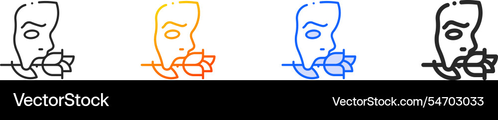 Phantom of the opera iconthin linear gradient Phantom of the opera iconthin linear gradient vector image