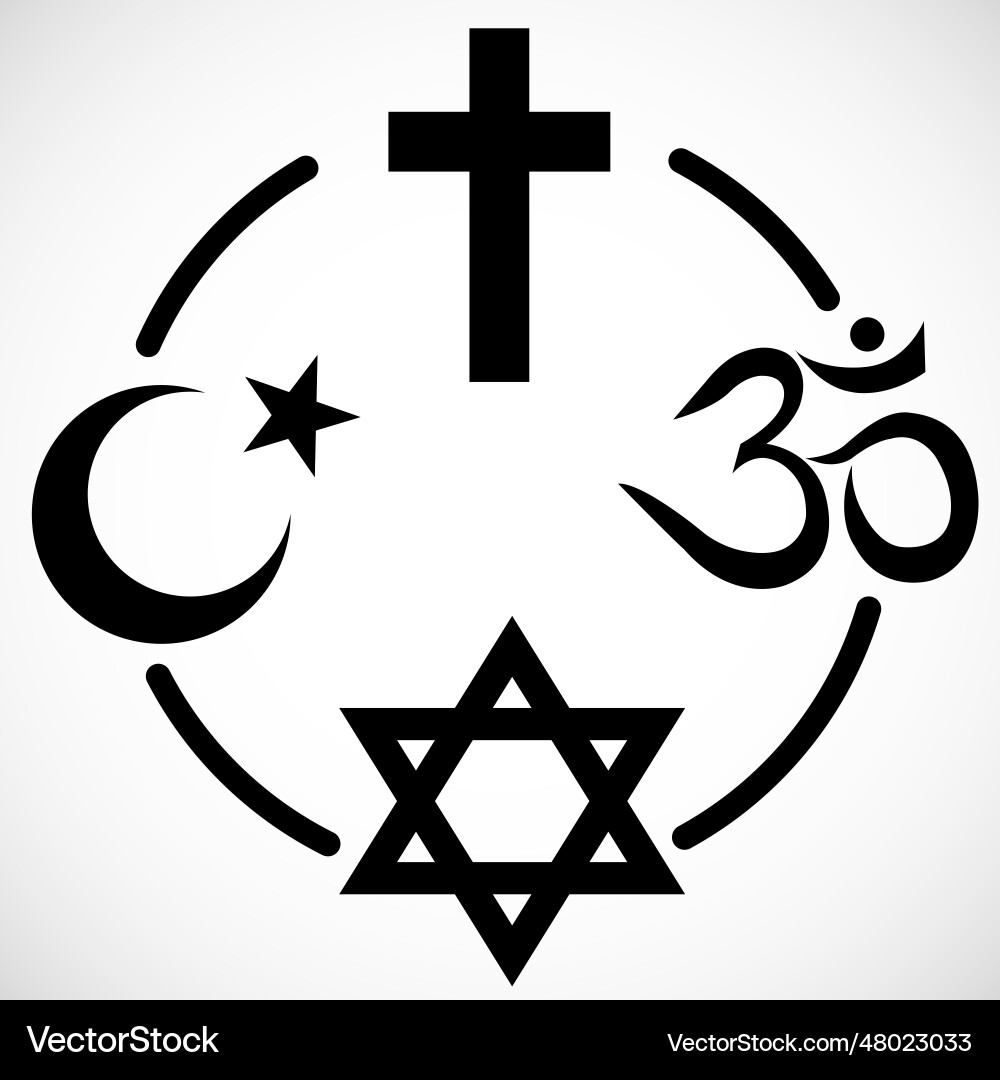 Religiöse Zeichen vereint im Kreis islam Religiöse Zeichen vereint im Kreis islam vektorbild