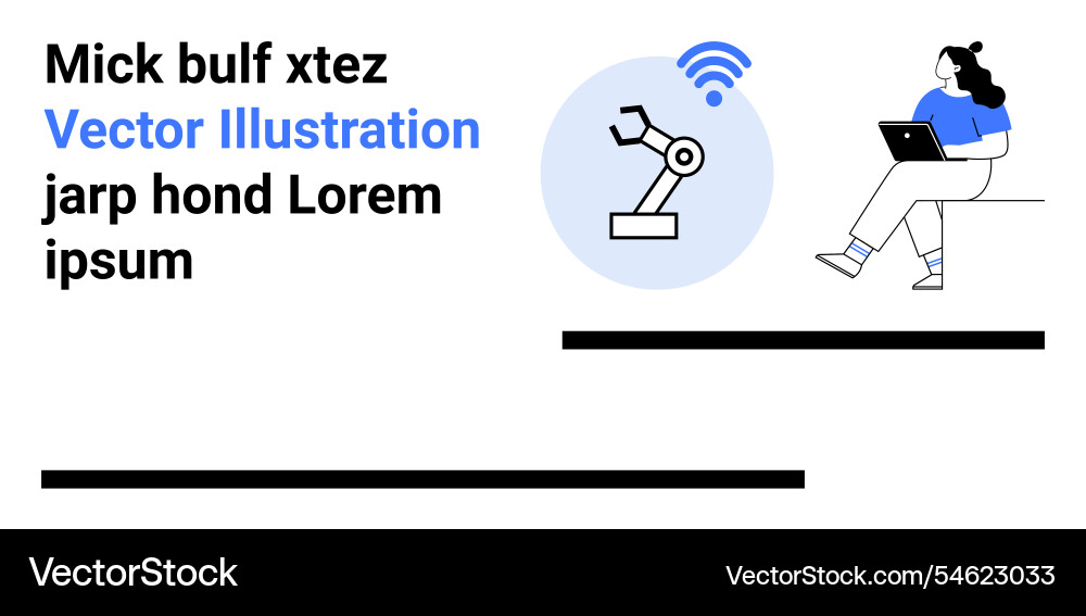 Remote working and robotic automation in modern Vector Image