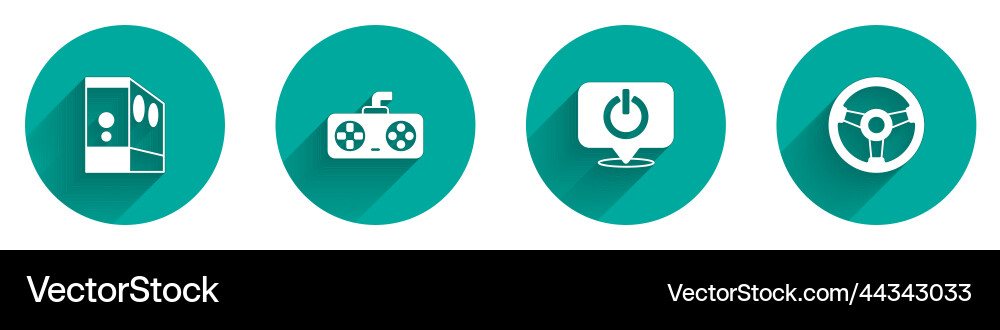 Set case of computer game controller or joystick Set case of computer game controller or joystick vector image