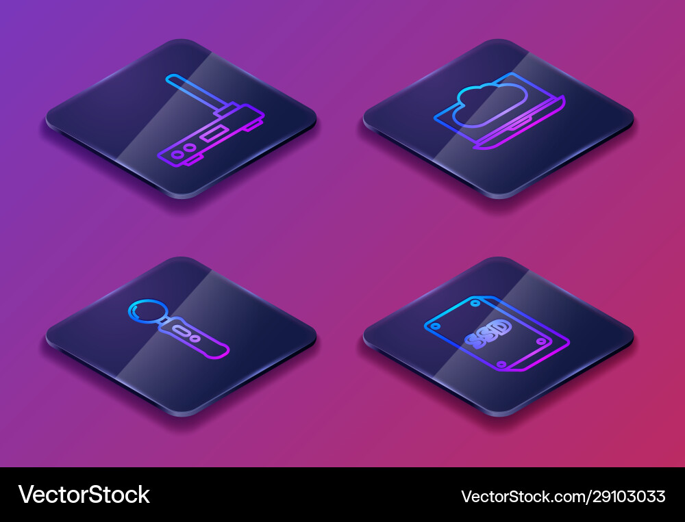 Set isometric line router and wi-fi signal Set isometric line router and wi-fi signal vector image