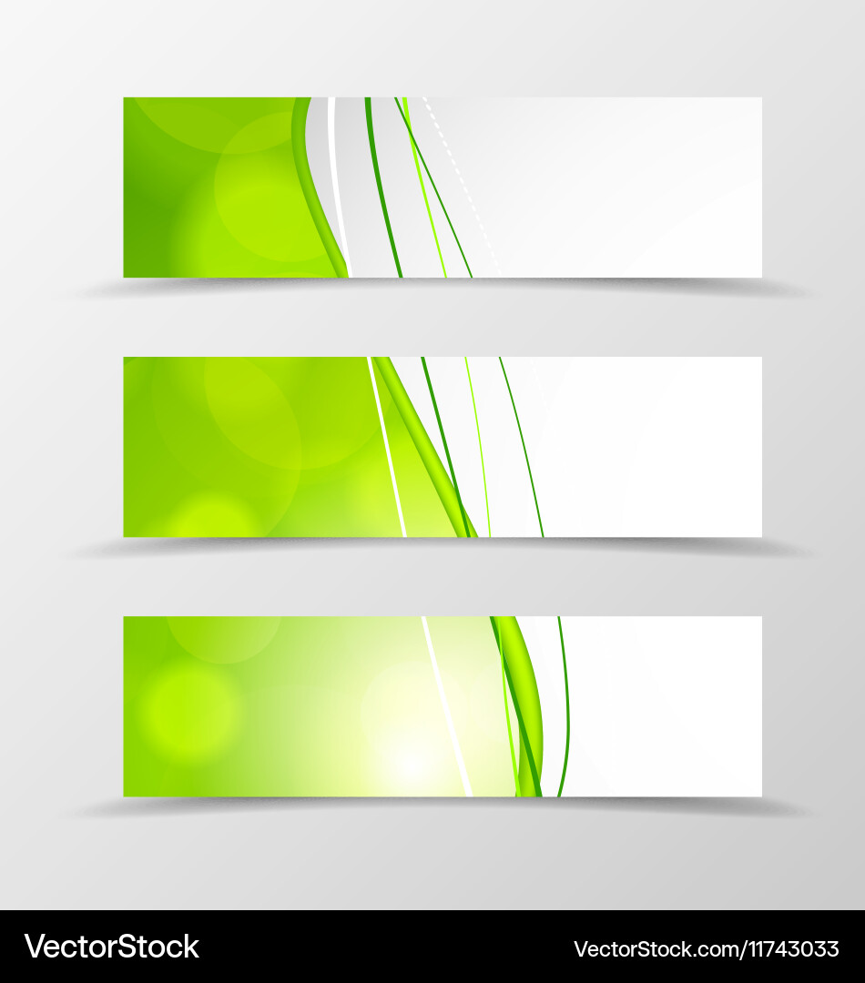 Set of header banner dynamic wave design Vector Image