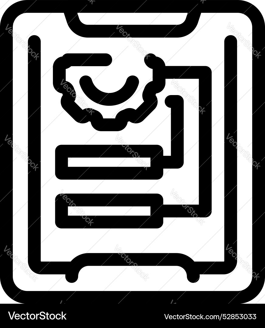 Simple icon of a tablet showing data being Simple icon of a tablet showing data being vector image