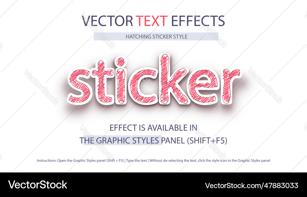 Sticker - editable text effect font style vector image