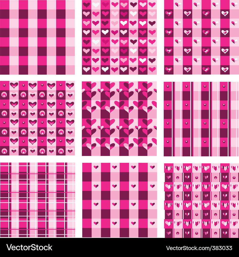 Valentine's Day Pink Hearts Pattern Vector Image
