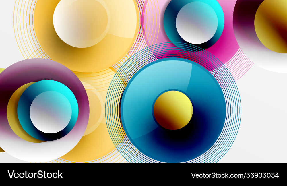 Abstract circles overlap creating vibrant Abstract circles overlap creating vibrant Vector Image