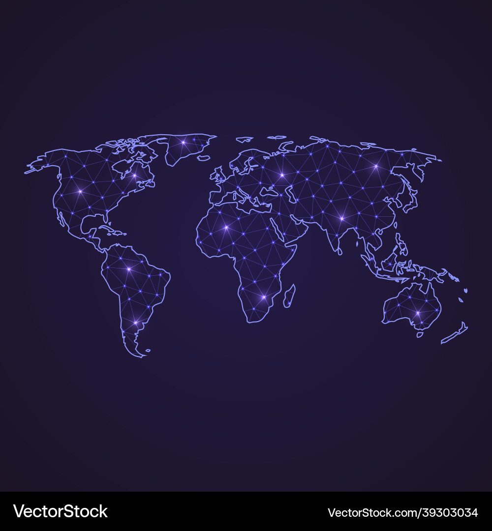 Abstract World Network Map vector image