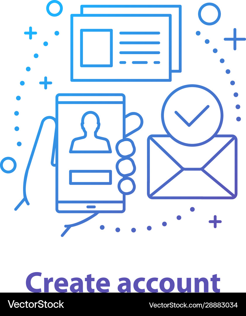 Account creating concept icon Account creating concept icon vector image