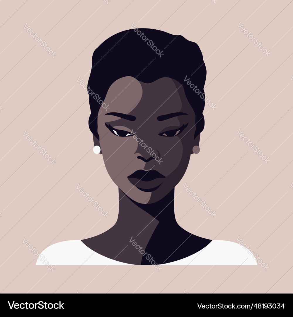 African american woman portrait flat design African american woman portrait flat design vector image