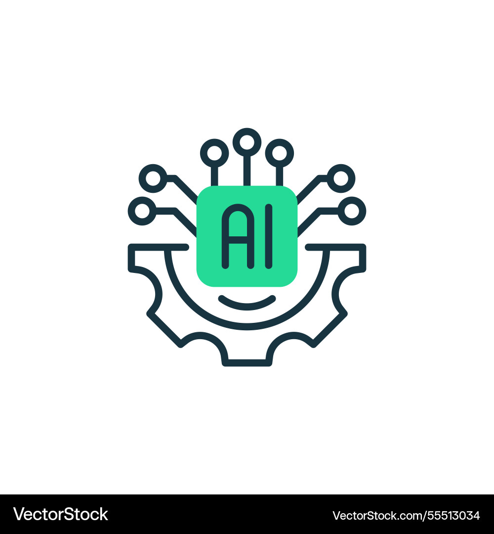 Automation two tone color icon linear style sign Automation two tone color icon linear style sign vector image