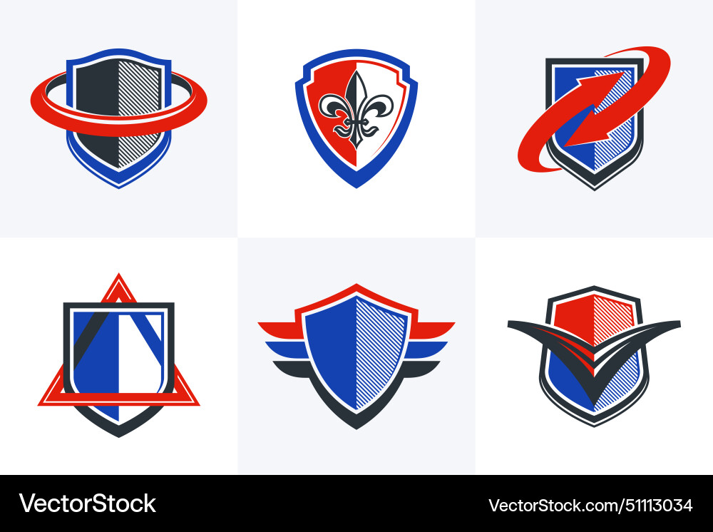 Classic shields shapes set with different Classic shields shapes set with different vector image