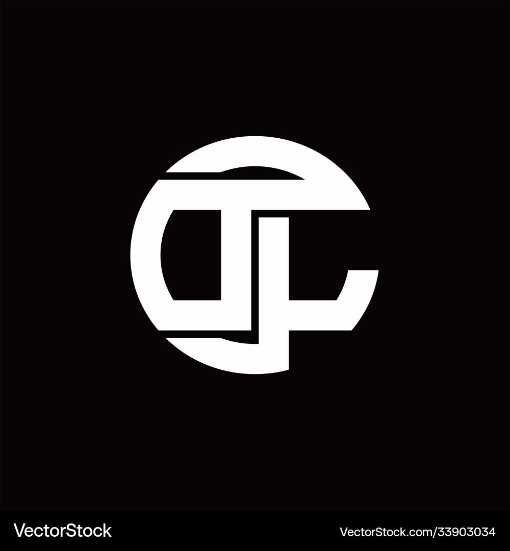 Dl logo monogram with rounded line swipe design Vector Image