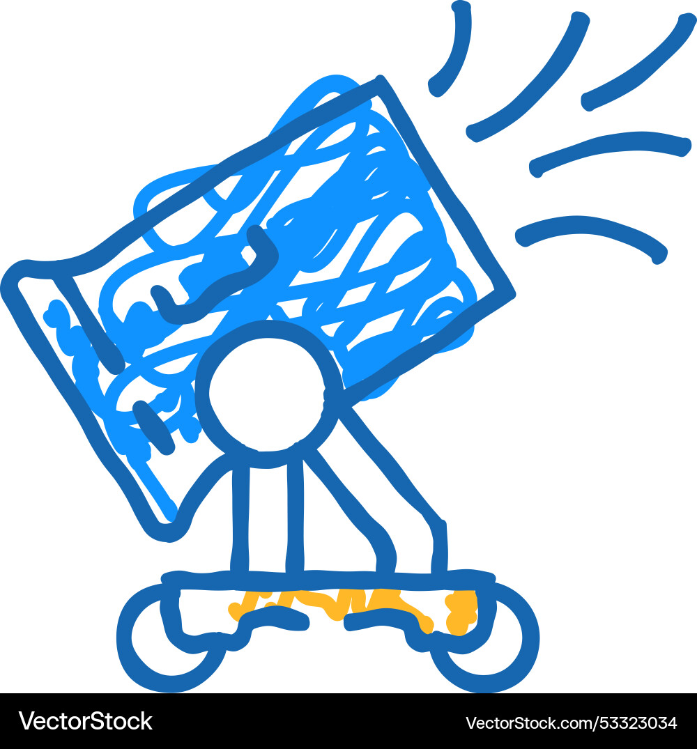 Dust control mining icon doodle Royalty Free Vector Image