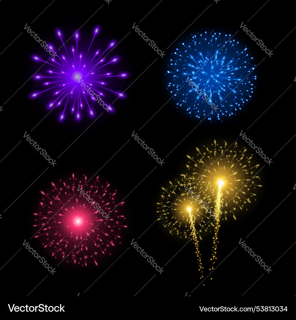 Firework explosion isolated on dark background Vector Image