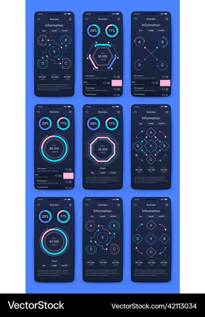 Graphics infographics with mobile phone template Graphics infographics with mobile phone template Vector Image