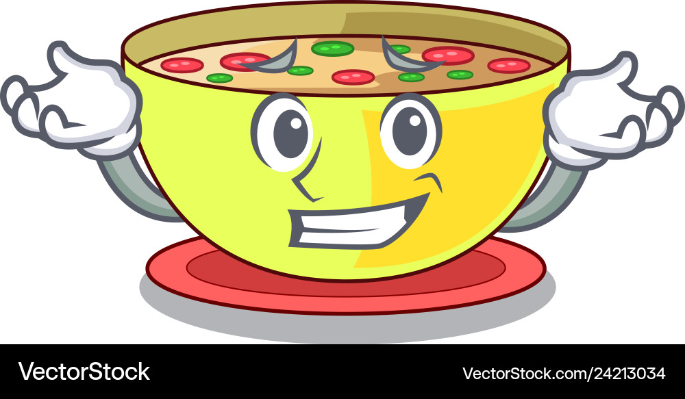 Grinning corn chowder isolated with the character vector image