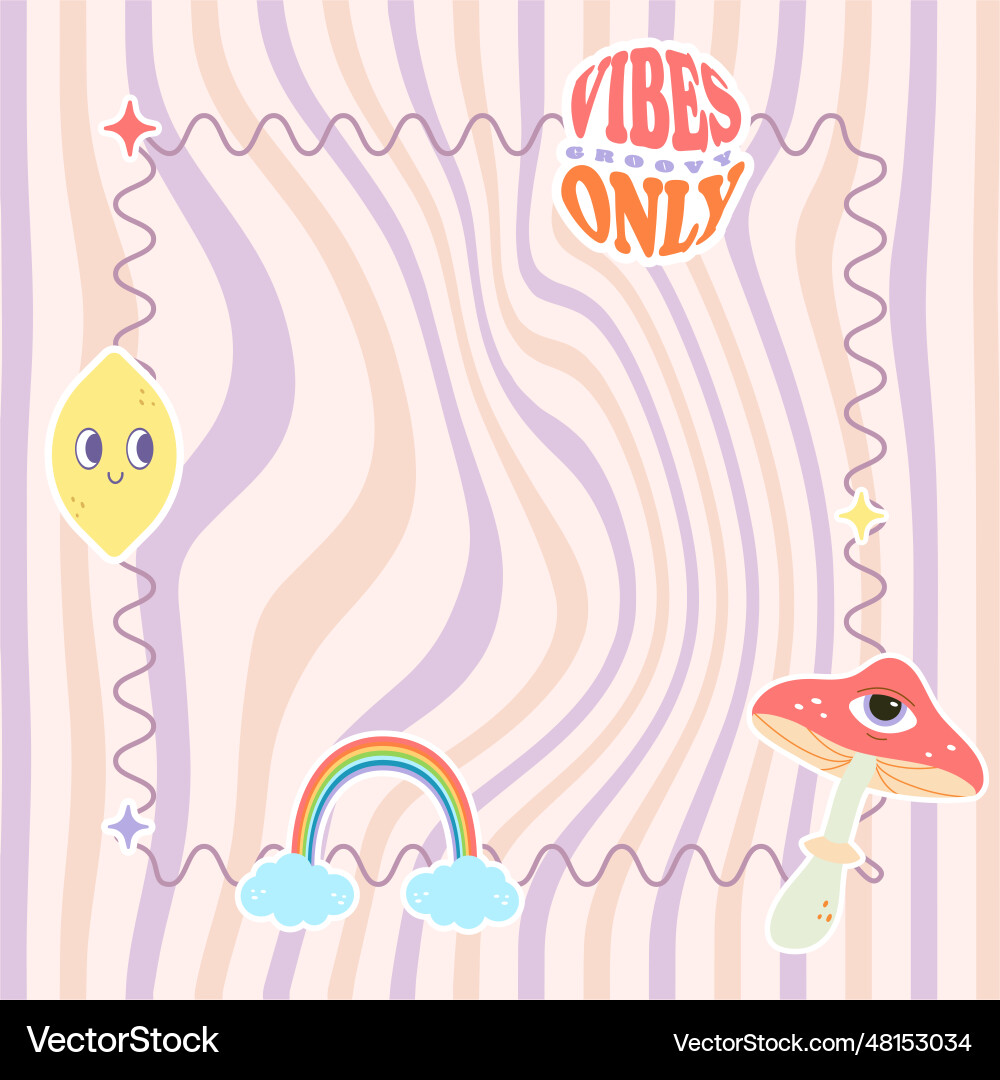 Groovy frame with background for text Vector Image