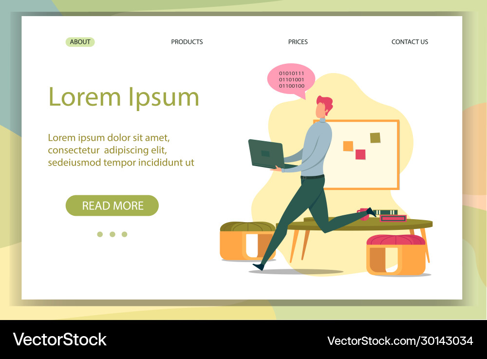 Happy programmer running with laptop solution Happy programmer running with laptop solution vector image