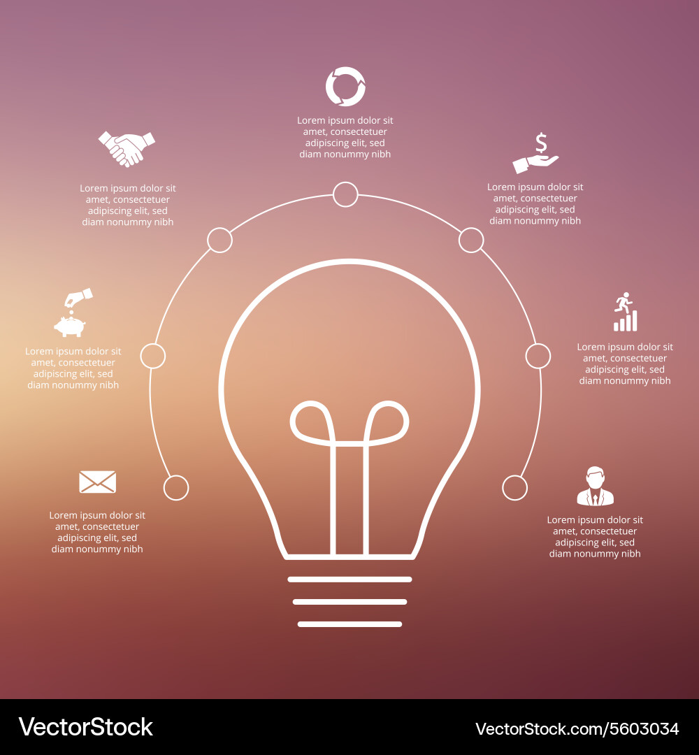 Light bulb with circles for infographic Vector Image