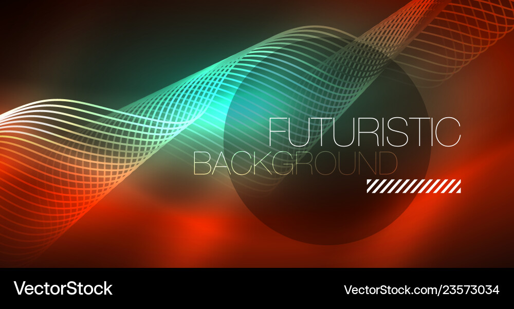 Neon lines wave background abstract composition Neon lines wave background abstract composition Vector Image