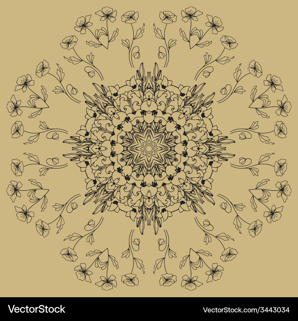 Pattern in oriental style not seamless Vector Image