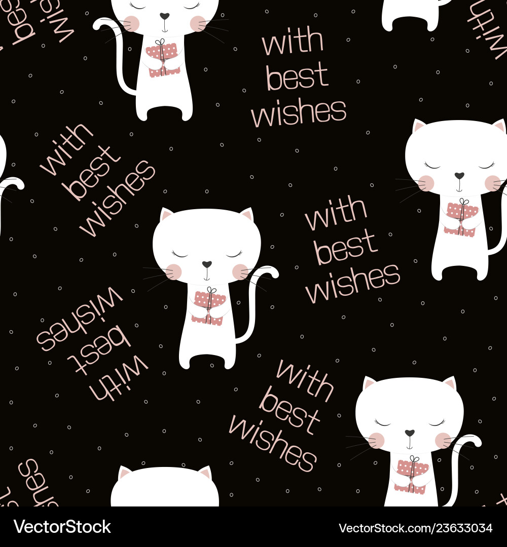 Pattern with cat Vector Image