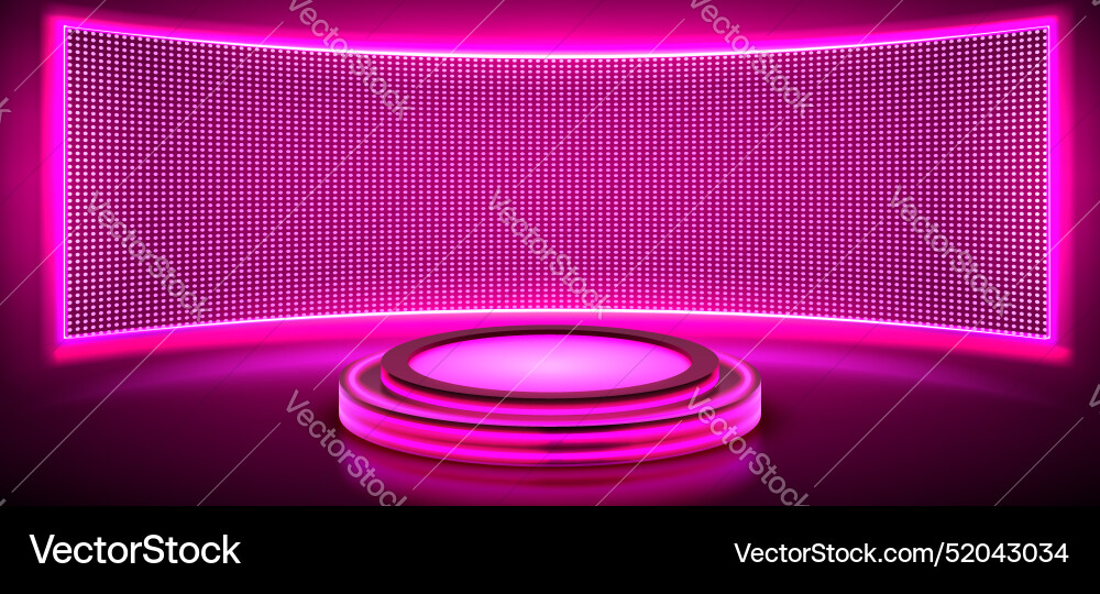 Pink Neon Produkt Podium mit digitalem LED-Bildschirm Pink Neon Produkt Podium mit digitalem LED-Bildschirm vektorbild
