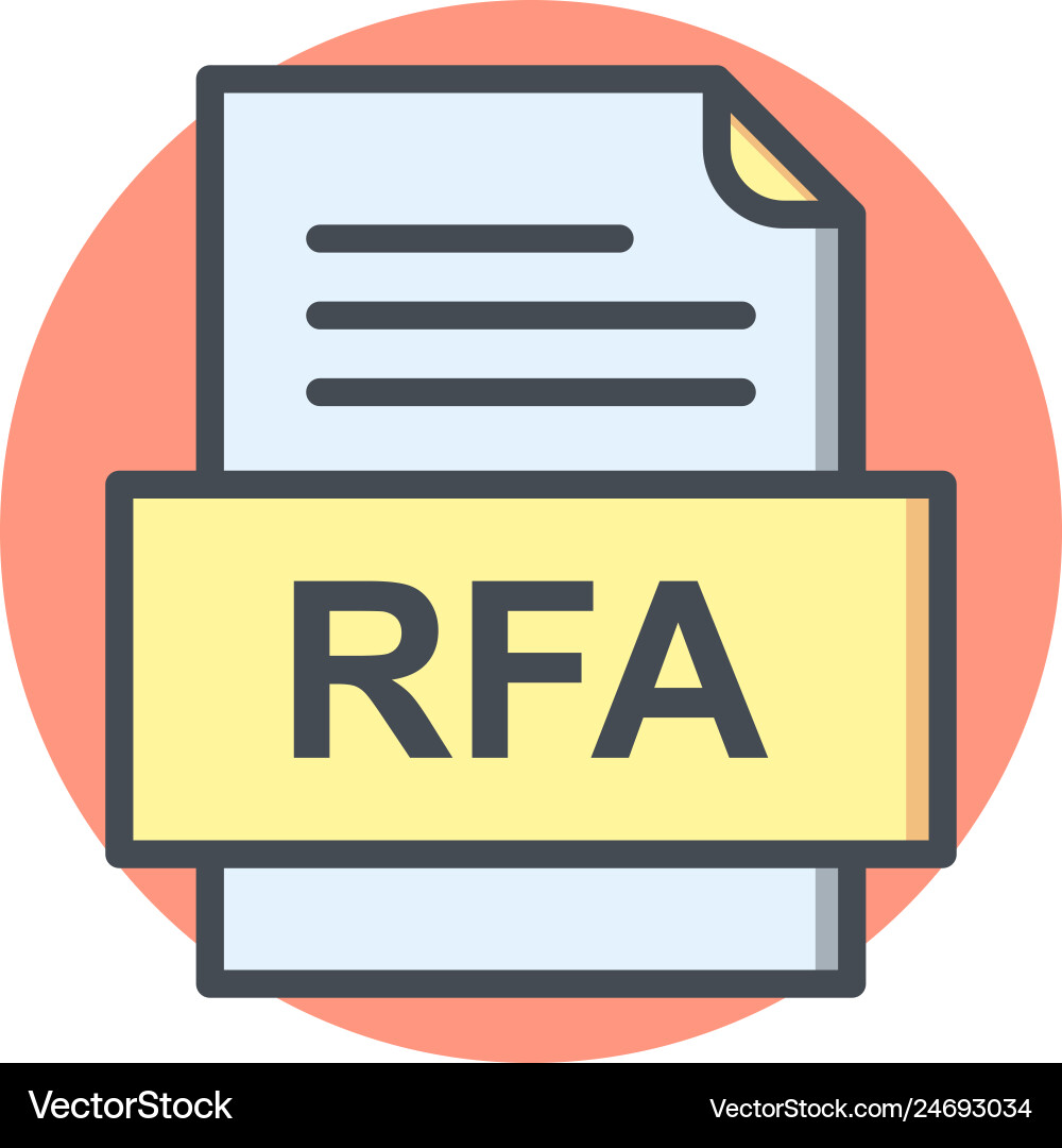 Rfa file document icon vector image