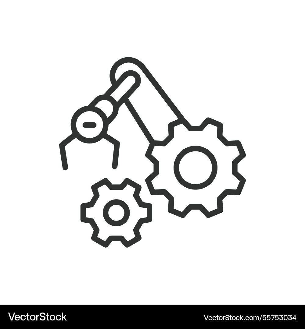Robotic systems icon in line design Robotic systems icon in line design vector image