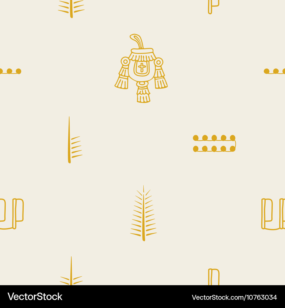 Seamless pattern with aztec number symbols vector image