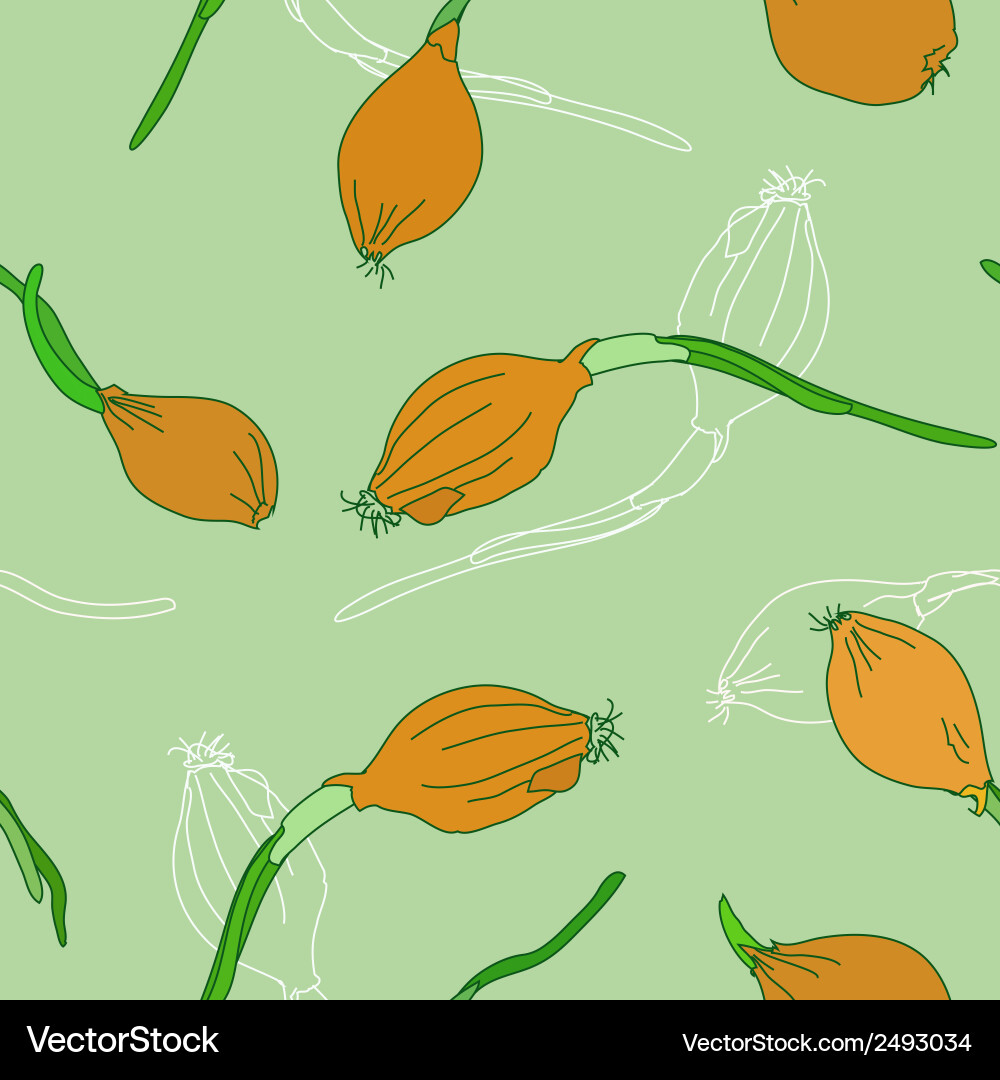 Seamless pattern with golden onion Vector Image